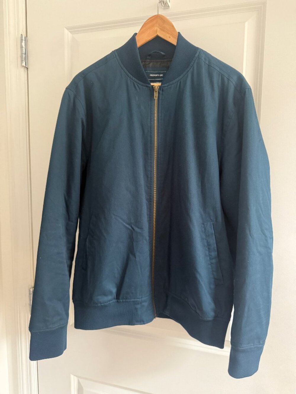 Gilded Age Compass Cotton Bomber in Peacock Blue